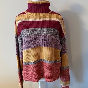 Urban Outfitters Cotton BlendStriped Multicolor Turtleneck Sweater. Size Medium
